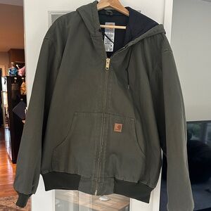 Carhartt Men's Dark Green Hooded Jacket